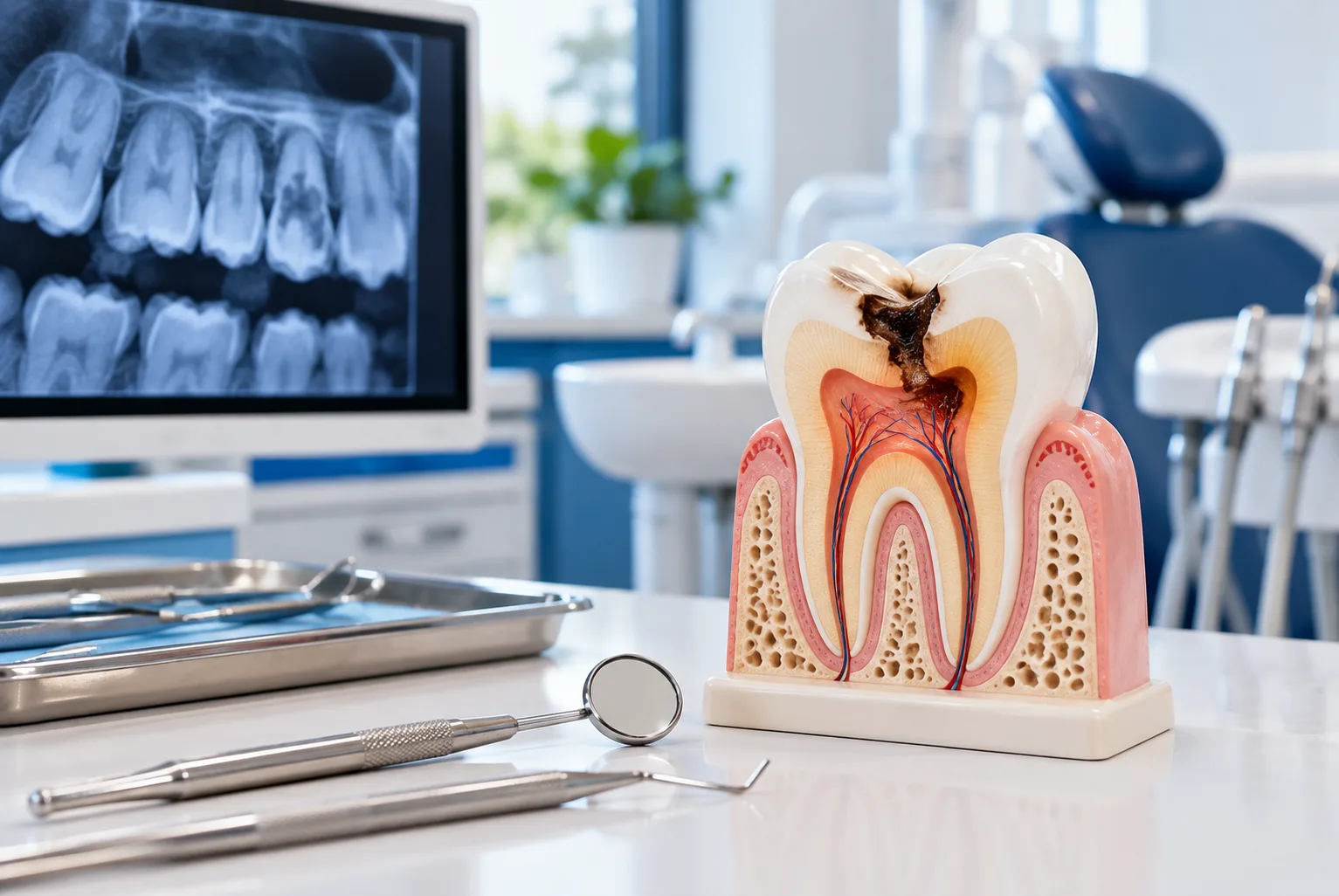 Discomfort when chewing, or a toothache that keeps coming back